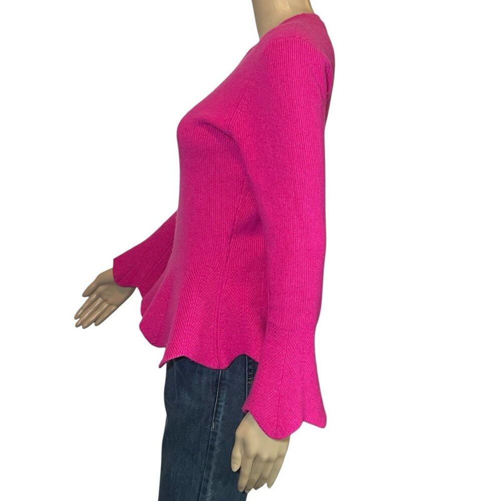 Ted Baker London Women’s Bobbe Peplum Sweater Wool Cashmere Blend Pink Size 2 - Picture 2 of 8